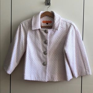 NWT White & Orange Patterned Blazer